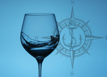 Contact us Wine glass and compass